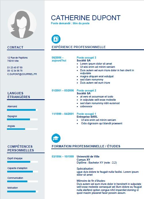 CV modèle classique Téléchargez maintenant gratuitement notre modèle de CV au design classique