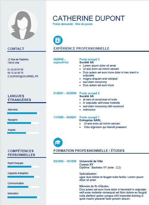 Téléchargez maintenant gratuitement notre modèle de CV au design classique