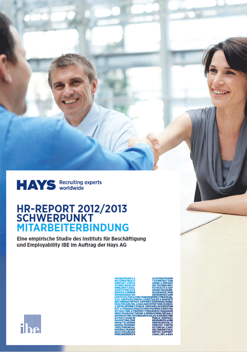 Hays HR-Report 2012/2013. Schwerpunkt Mitarbeiterbindung Hays HR-Report 2012/2013. Schwerpunkt Mitarbeiterbindung