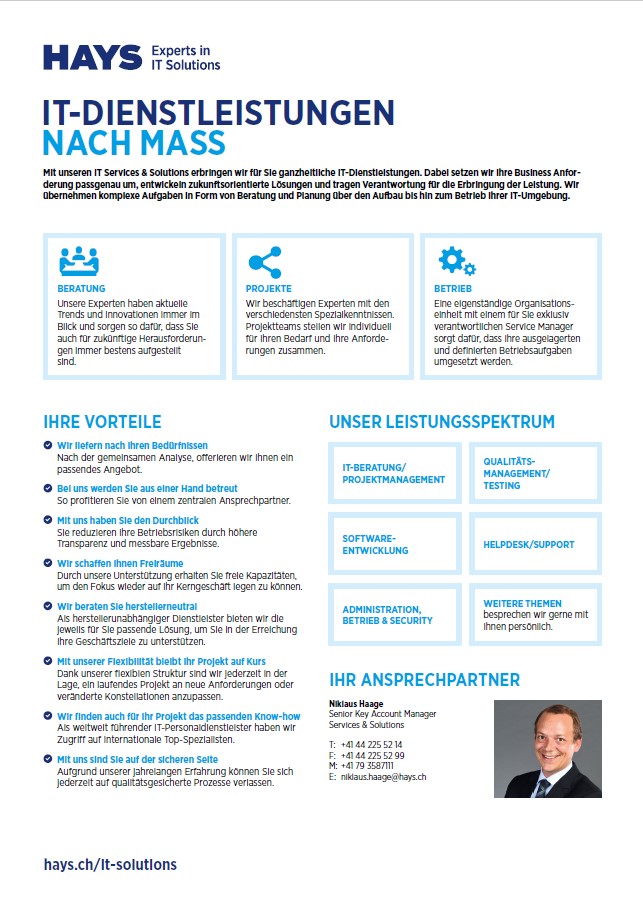 Factsheet IT Services & Solutions Factsheet IT Services & Solutions