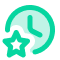 Icon - Horloge vert clair avec étoile