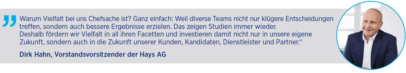 Dirk Hahn, Vorstandsvorsitzender der Hays AG Dirk Hahn, Vorstandsvorsitzender der Hays AG