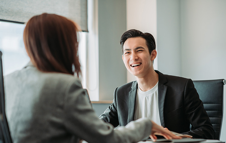 Ein Kandidat in einem Interview
